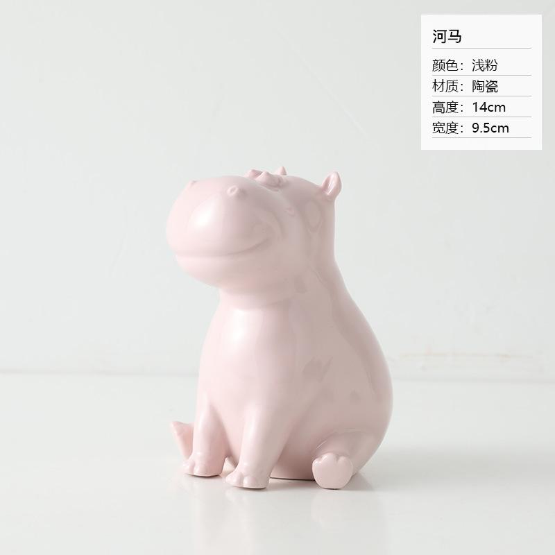 Nordic Creative Ceramic Animal Desktop Ornament Sitting Room Decor Hallway Decoration Wedding Gift Birthday Present Home Decor