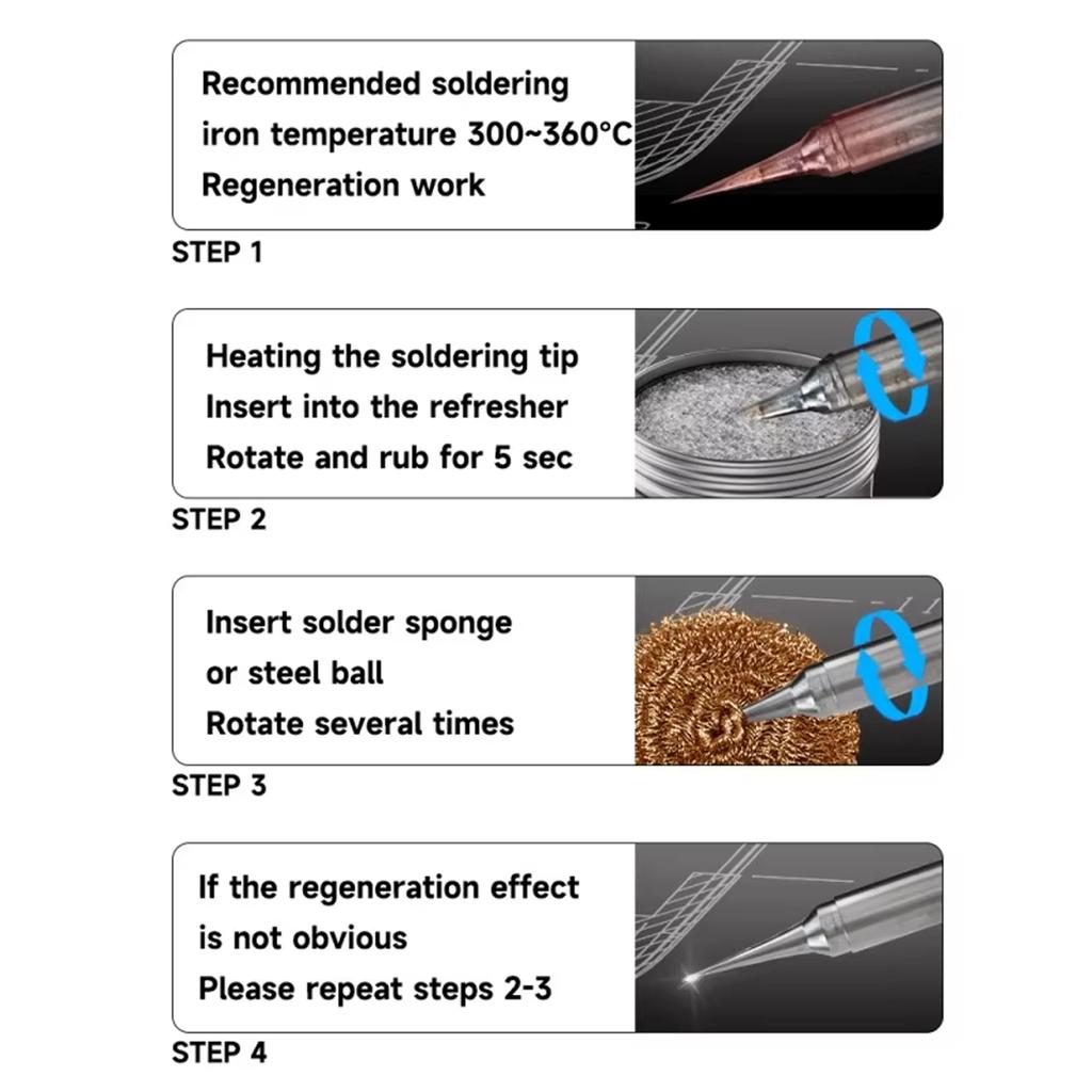 Soldering Tip Pastes Welding Residues Remove Black Layer Quick Clean Soldering Iron Maintenance Cleaner Tool