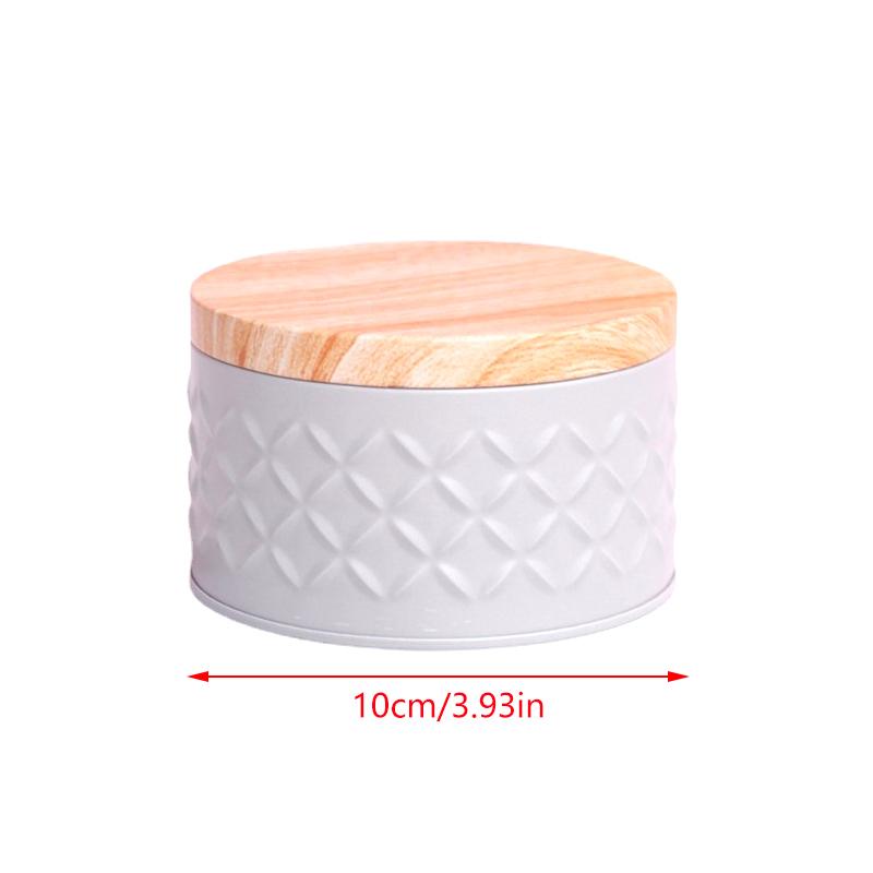 High-End Wood Grain Tin Boxes Solid Metal Storage Box Coffee Tea Cans Candy Container Large Capacity Home Organizer