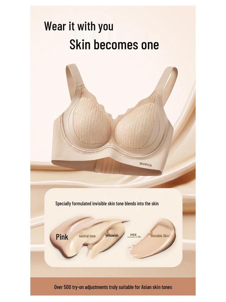 Seamless Lingerie Bra for Small Chest - Side Support, Anti-Sagging, Wire-Free, Adjustable Lift