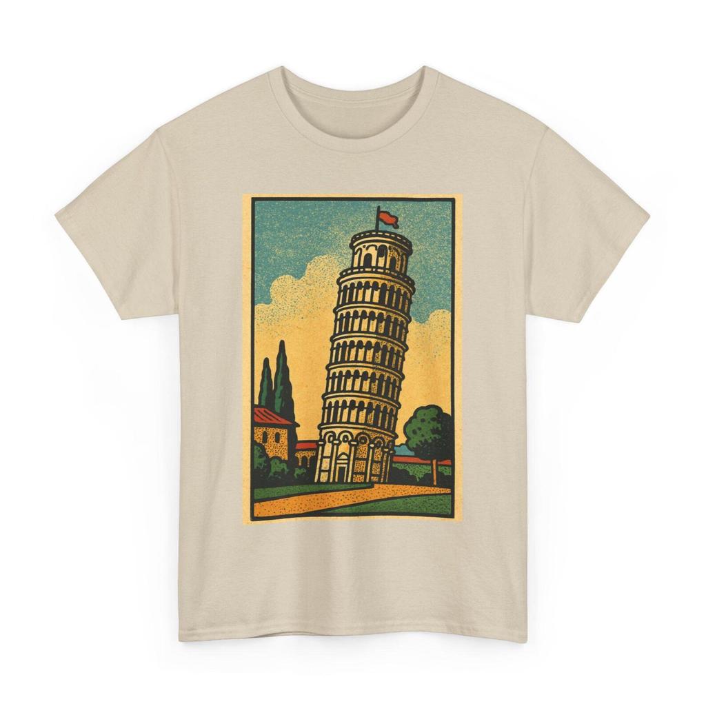 Pisa T-Shirt: Retro Comic Italien Wahrzeichen T-Shirt, Reise Souvenir