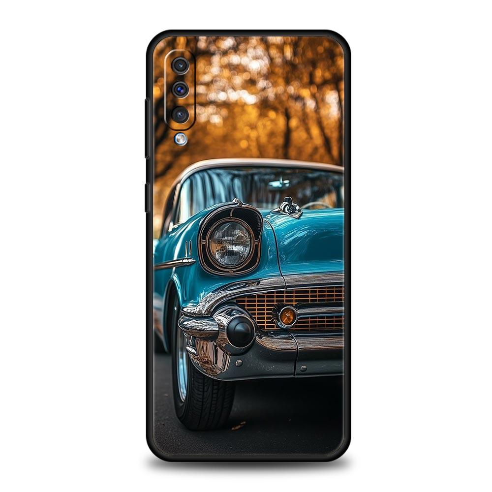 Black White Car Phone Case For Samsung A56 A36 A26 A54 A52 A24 A14 A50 A72 A70 A40 A06 A12 A22 A34 A42 A32 A04s A16 5G Cover