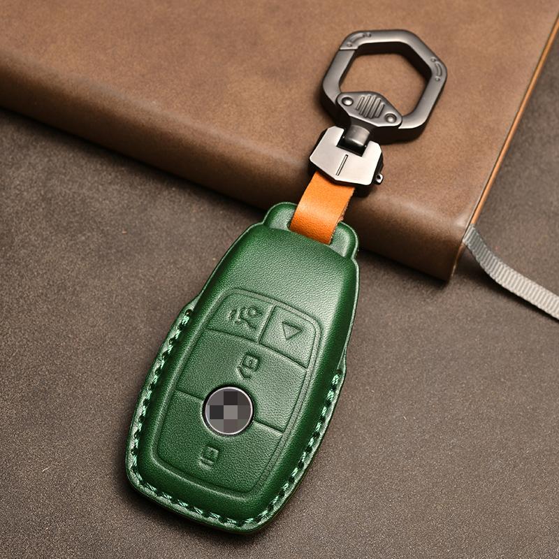 Genuine Leather Car Key Case Cover for Mercedes-Benz W203 W210 W211 Amg W204 C E S Cls Clk Cla Slk Classe Smart Car Keychain