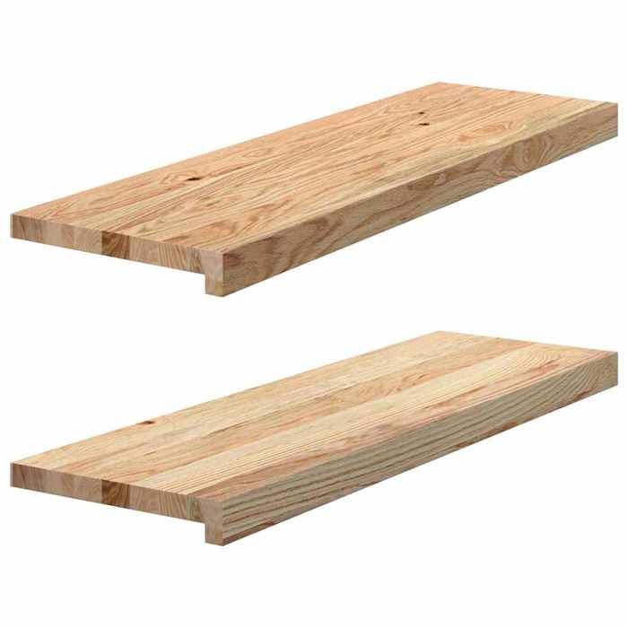 VidaXL Window Sills 2 Pcs Untreated 80x30x2 Cm Solid Oak Wood 4009110
