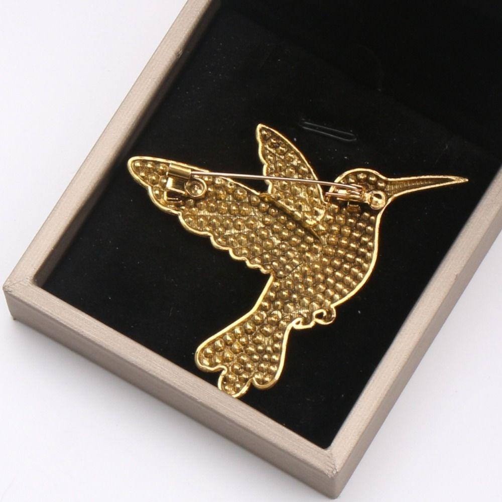 Elegant Hummingbird Brooches Luxury Rhinestone Brooches Fashion Animal Brooches Prom