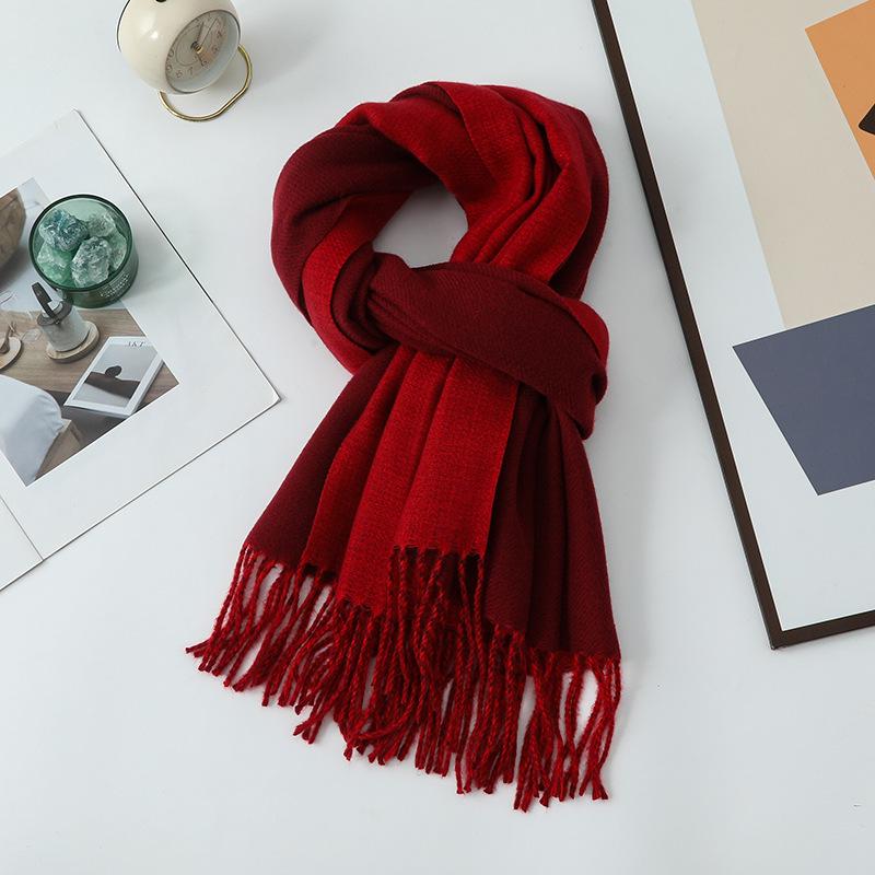 Women's Double-sided Wool Cashmere Scarf Shawl: New High-end Autumn/Winter 2026 Style