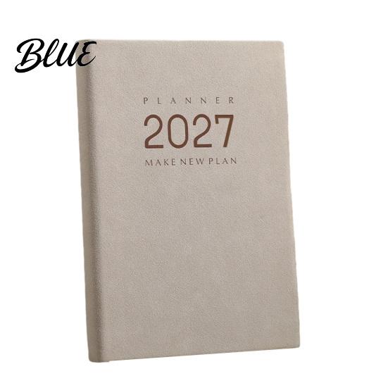 Daily Planning Notebook Full Year Vintage Sheepskin Planner Agenda 2027 Monthly Texture Cover Schedule Organizer