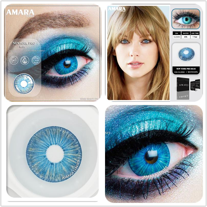 

AMARA 2pcsCosplay Аніме Очі Лінзи для очей Серія AYY Макіяж Шарінган Краса Контактні лінзи Очі Косметика Кольорові лінзи Очі NEW YORK-blue