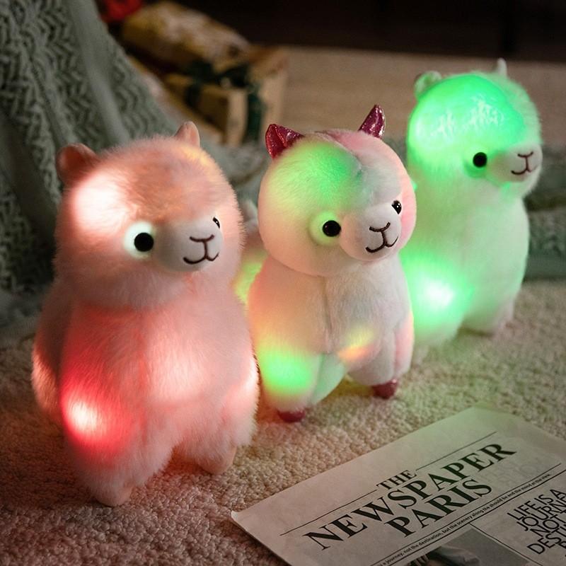 Plush Alpaca Light Up Toy With Soft Short Plush For Kids And Collectors