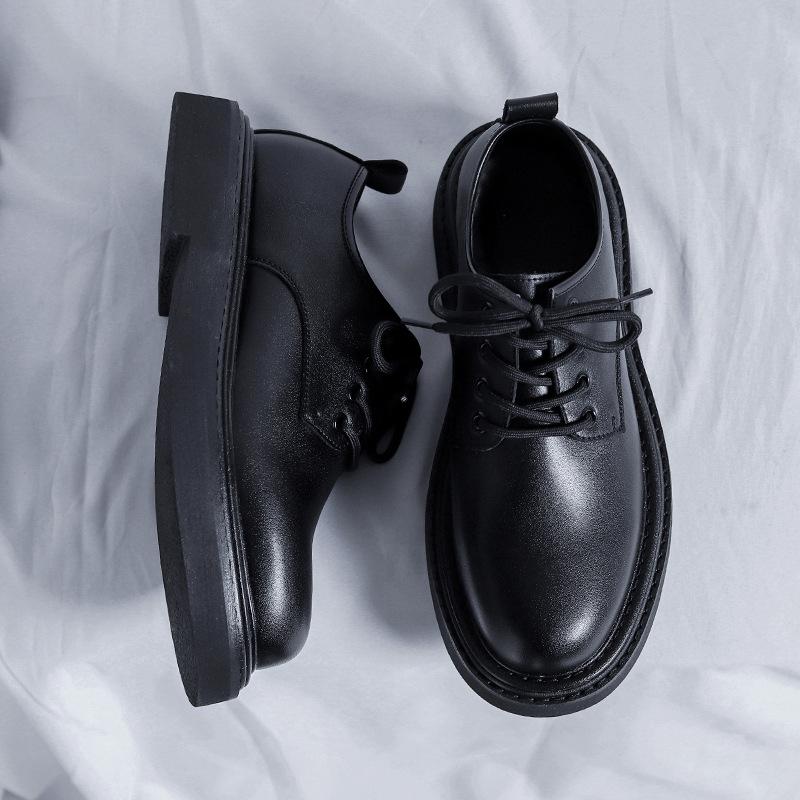 

Кожаные туфли мужские подростковые британские студенческие деловые рабочие туфли для собеседования на платформе 59007-R 38 чёрный