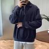 Spring and Autumn New Half Zipper Sweater Men's American Retro Loose Casual Design Niche Top Solid Color Pullover
