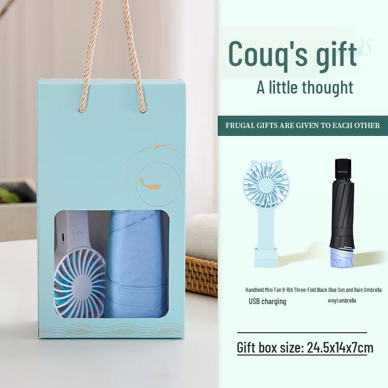 Practical Gift Set with Cup, Umbrella, and Fan