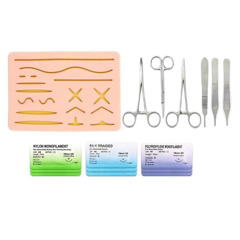 Soft Silicone And Strong Metal Suturing Practice Training Equipment Set For Comprehensive  Practice And Durability