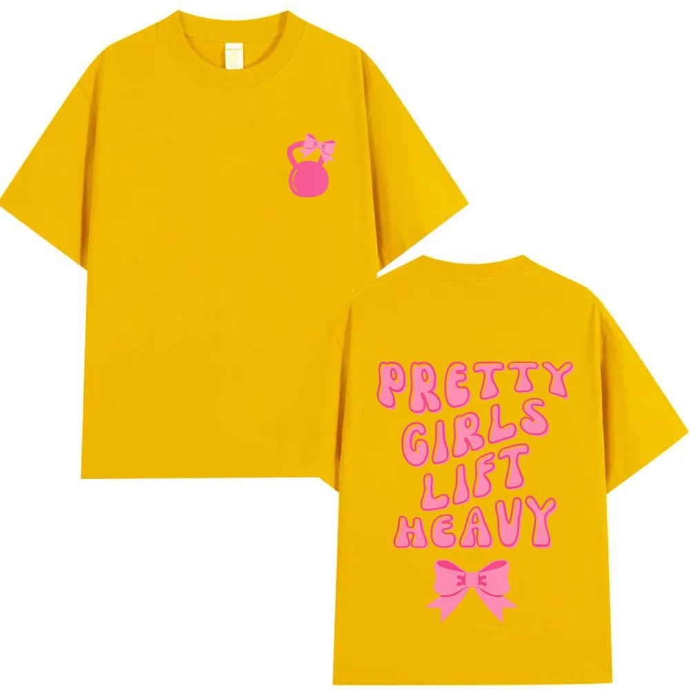 Pretty Girl Lift Heavy Graphic Tshirt Funny Gym Fitness T Shirts Men Women Fashion Casual Oversized Tshirt Male Vintage Tees