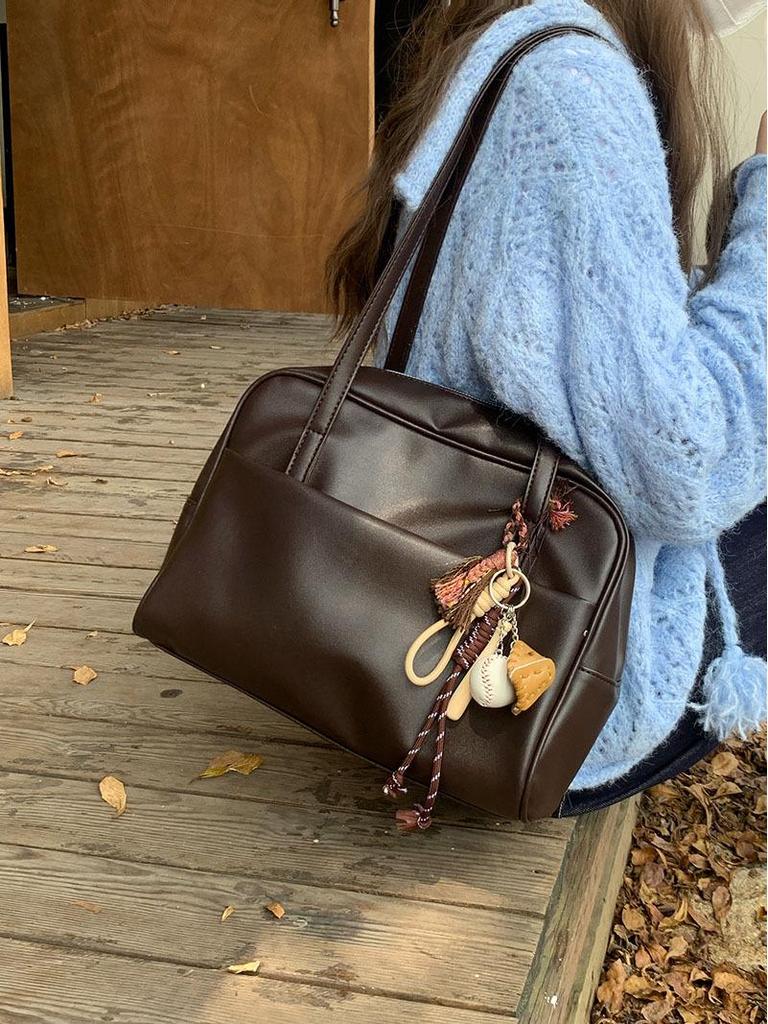 Women's Korean-Style Large Capacity Retro Shoulder Bag - Autumn 2025