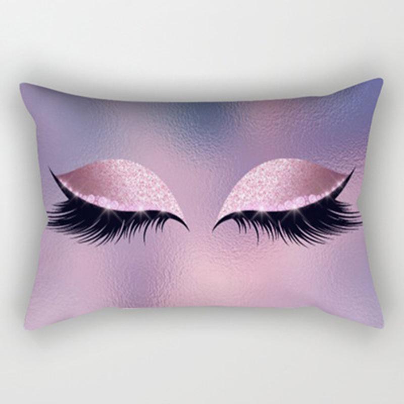 Eyelash Pillow Case European and American Fashion Sleep Waist Pillow Case Living Room Sofa Cushion Pillow Core