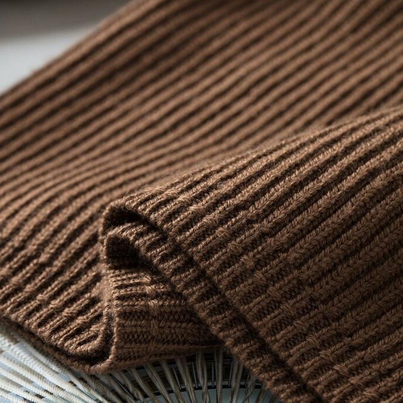 Women Loose Button Solid Color Half High Collar Sweater Korean Temperament Knitted Sweater Women's Tops Bottoming Sweater Sweater Autumn and Winter