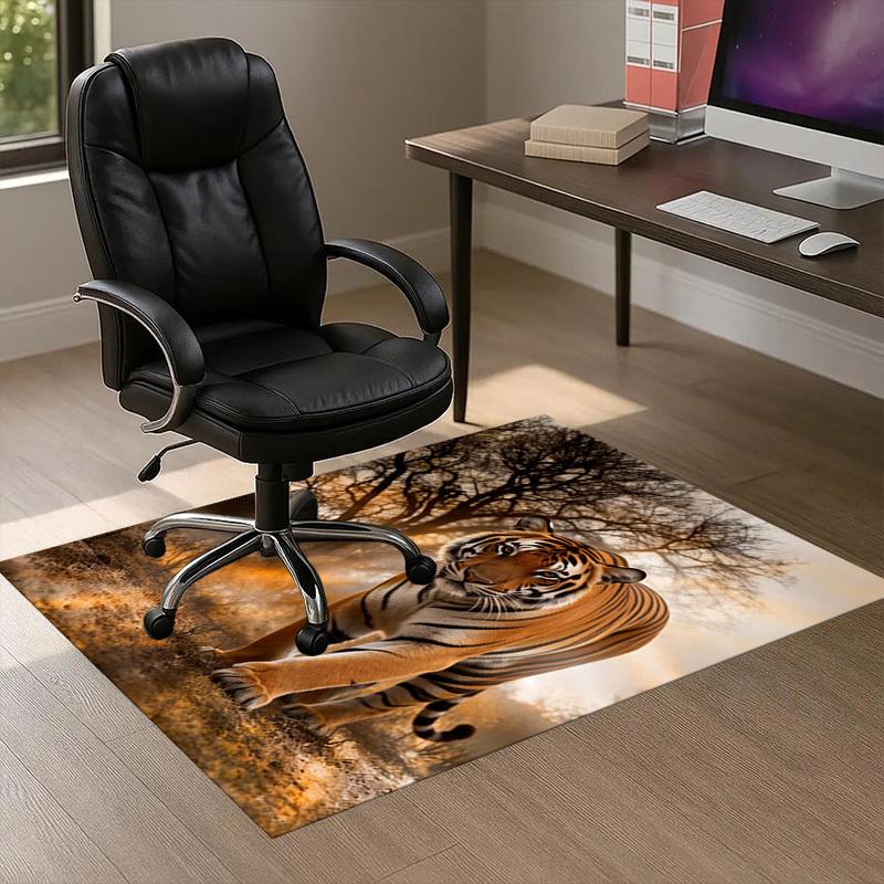 Tiger Print Pattern Area Rug, Office Carpet Indoor Outdoor Entrance Doormat, Non-Slip Soft And Comfortable, Living Room, c122037