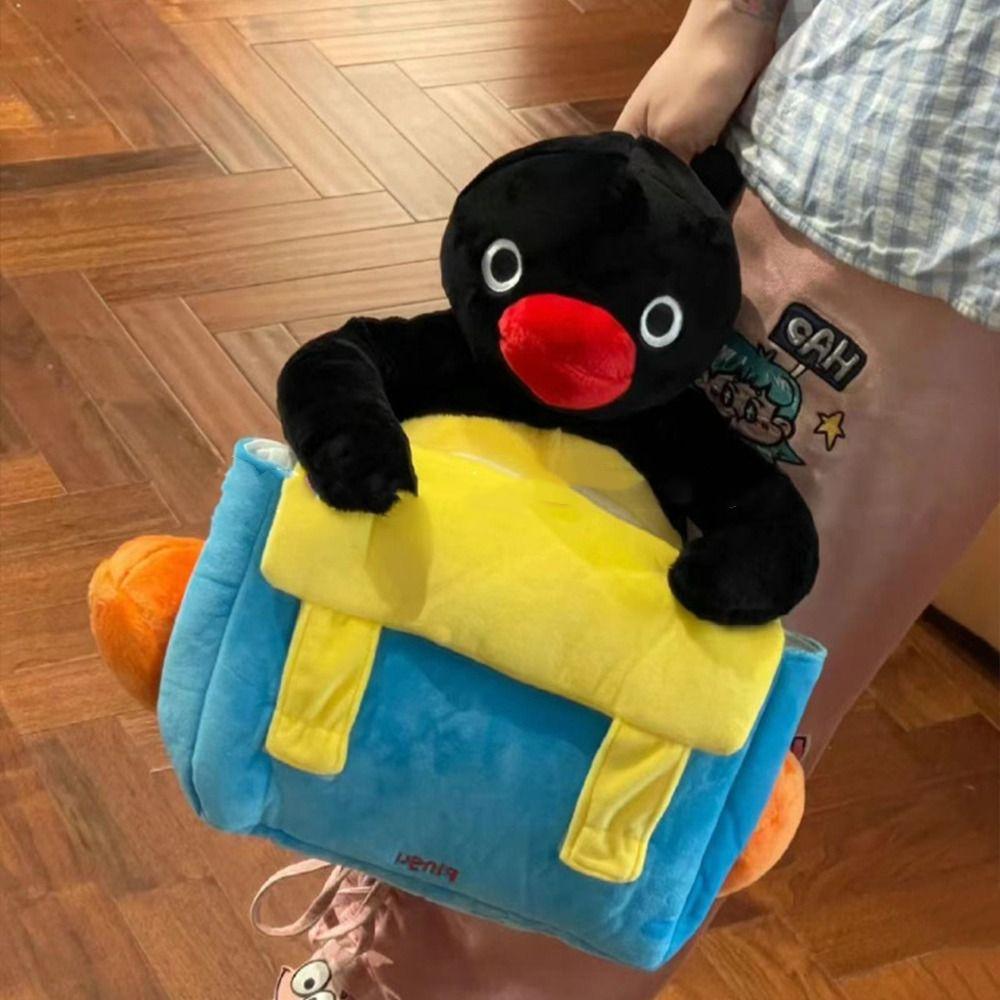 

Плюшевая кукла пингвин сумка через плечо мягкая повседневная школьная сумка мультяшный пингвин рюкзак для девочек