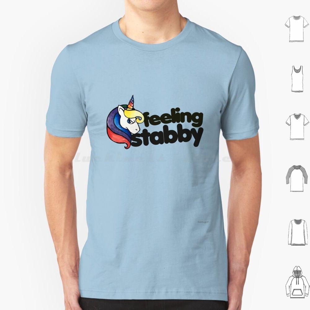 Feeling Stabby T Shirt Cotton Men Women DIY Print Feeling Stabby Stabby Unicorn Unicorns Retro Rainbow Attitude Sass Sassy