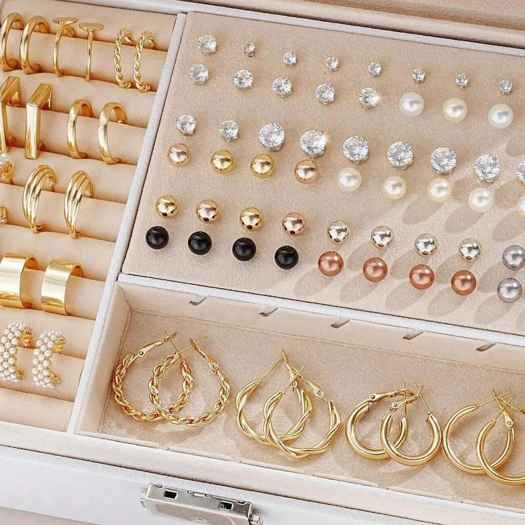 Temu SHEIN popular hot-selling pearl love stud earrings set 111-piece set (excluding box)