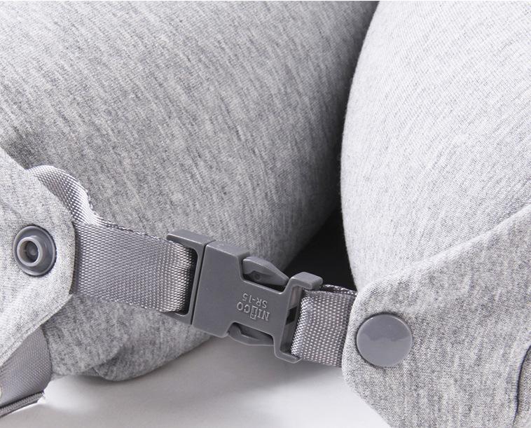 Particle U-Shaped Hooded Neck Pillow: Multi-functional, Light-Blocking, Breathable, for Airplane Nap & Lumbar Support