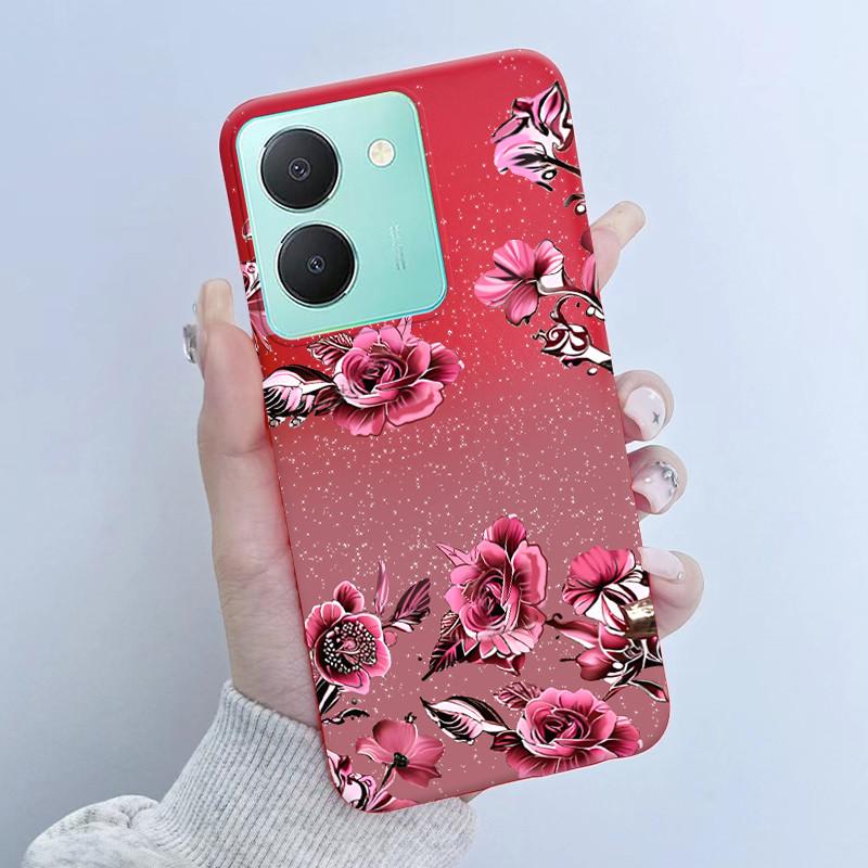 For Vivo Y27s Case Vivo Y36 Russian Cover Beautiful Butterfly Flower Girls Design Bumper Shell For Vivo V2247 V2322 Back Housing