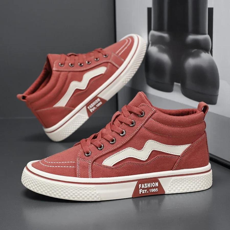 

2025 Mens shoes High Top Men Running Shoes Comfortable Jogging Casual Sports Shoes Flat Walking Sneakers Lightweight 39 червоний