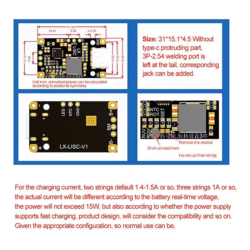 3.7V Lithium Battery Supporting Fast Charging Balance With Indicator Light Type-C Usb Charging Enhancement Module