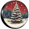 Christmas Tree Spare Tire Cover Snow Scene Waterproof Universal Fit RV SUV Trailer Wheel Protector
