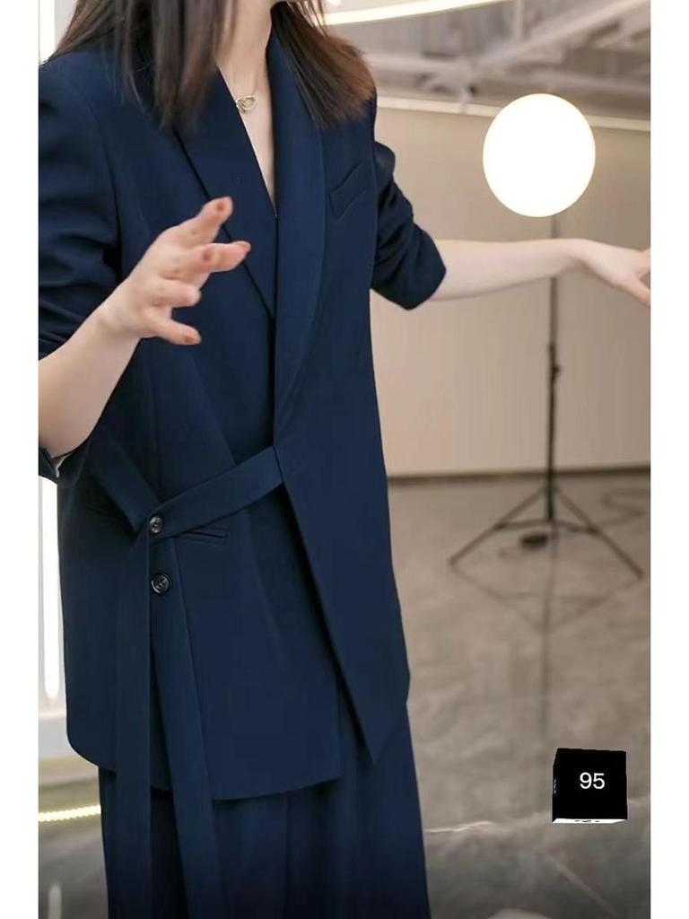 Στυλ Κουνιάδας 2024: Σετ Δύο Τεμαχίων Παντελόνι Φαρδύ Πόδι Χαλαρής Γραμμής Μεγάλο Μέγεθος για Γυναίκες - Άνοιξη & Φθινόπωρο