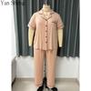 Set Pigiama da Donna, Cardigan Bottonato Manica Corta Taglie Forti in Modal Loungewear Con Tasche Abbigliamento da Casa Estivo