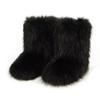 Vintersko Dame Vinter Fluffy Faux Fox Pels Støvler Dame Plysj Varme Snøstøvler Luksuriøst fottøy Jente Furry Pels Bottes Mote