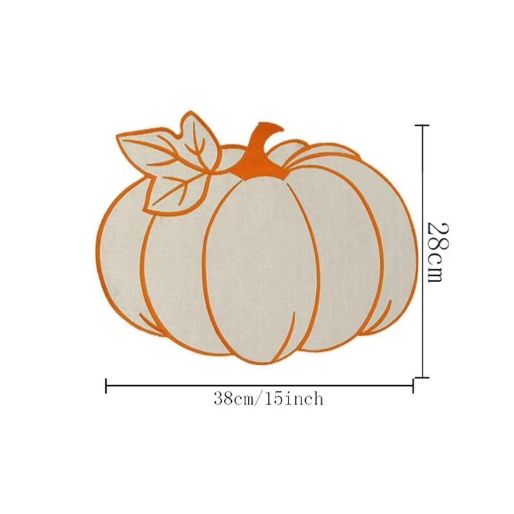 Heat Insulated Insulated Pad Embroidered Pumpkin Placemat Durable Dining Table Mat