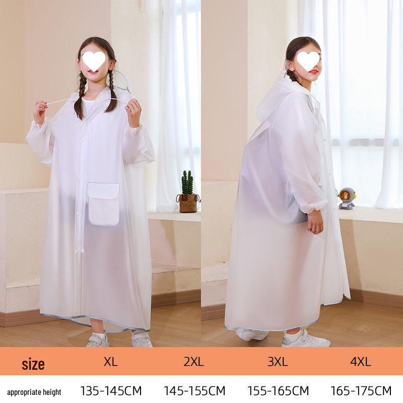 

Повнорозмірний водонепроникний пончо для учнів початкової та середньої школи - Хлопчики та дівчата, Сумісний з рюкзаком, Потовщений дизайн, Безкоштовна доставка L (Height 120-130cm)