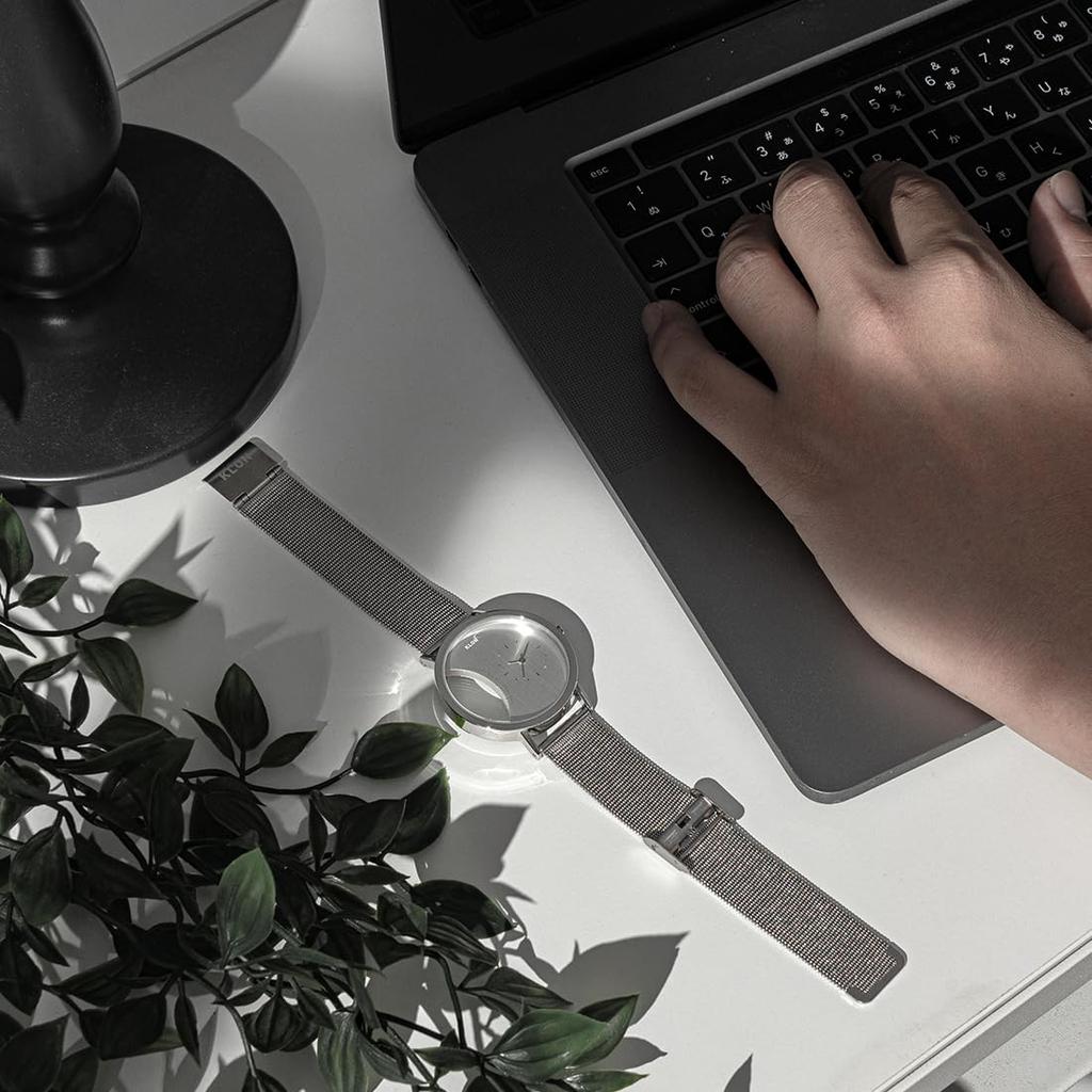 Klon Skeleton and Simple Replacement KLON CIRCLE WINDOW EAST 38mm Watch, Clear, Men's Women's, Strap, -SILVER MESH-