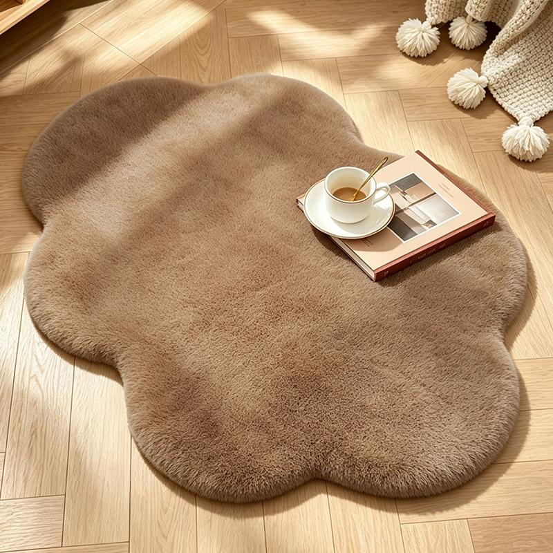 Weißer Kaninchen Plüsch Wolken Teppich Mädchen Schlafzimmer Nachttisch Bodenmatte Wohnzimmer Spiegel Vorderseite Wollmatte Ankleidezimmer Erkerfenster Matte
