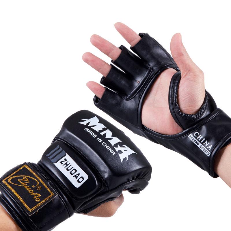 MMA & Sanda Fingerless Boxing Gloves for Adults & Kids - Half-Finger Design