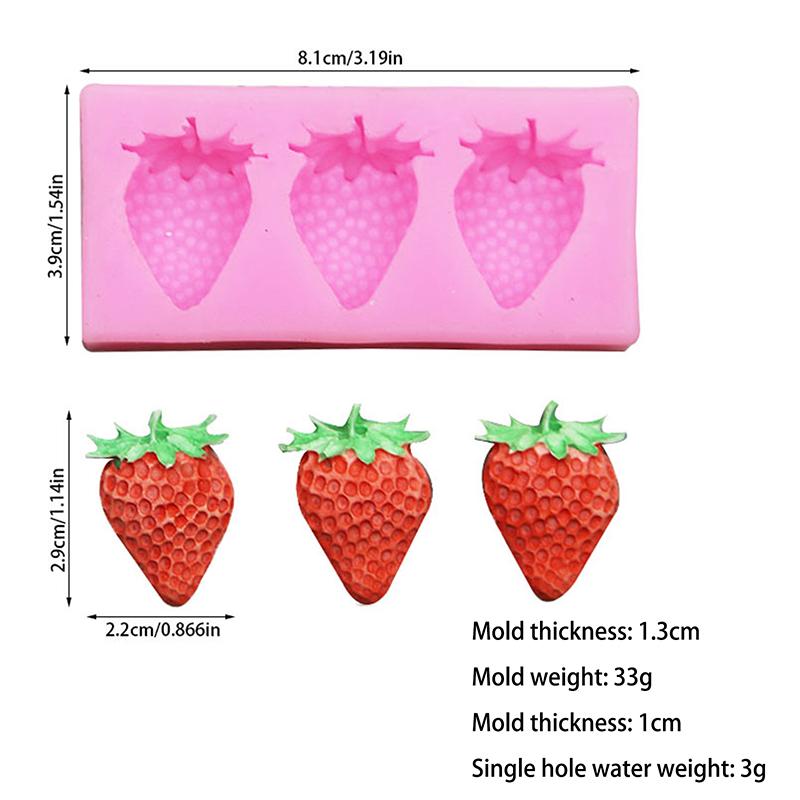 1/2Pcs Aromatherapy Candle Decoration Silicone Mold 3 Strawberry Pineapple Chocolate Mold Diy Cake Accessories