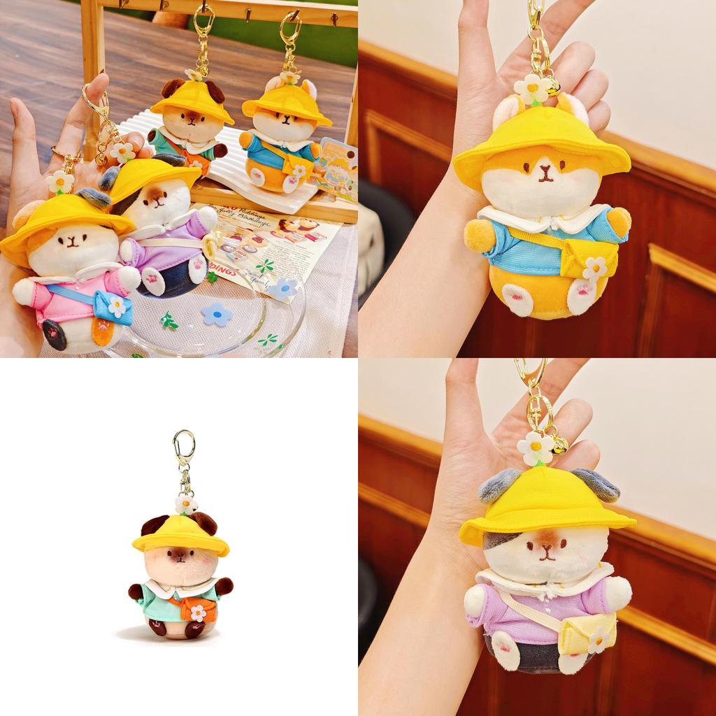 Cartoon Guinea Pig Plush Keyring With Hat And Clothing Design For Kids Backpack Accessories
