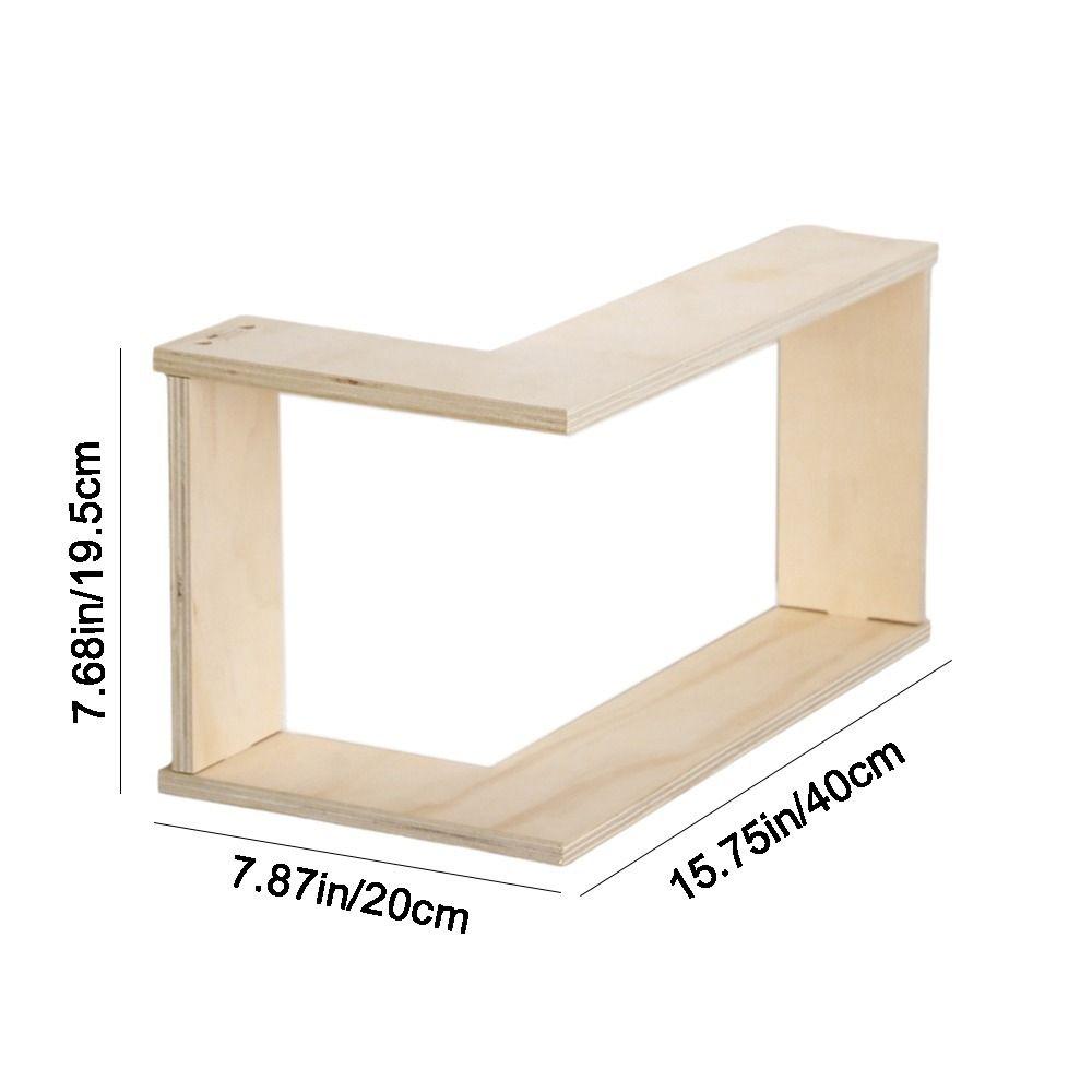 Hölzliches schwebendes Eckregal Platzsparend Dekoratives trapezförmiges Eckregal Modern Große Kapazität Statue Organizer