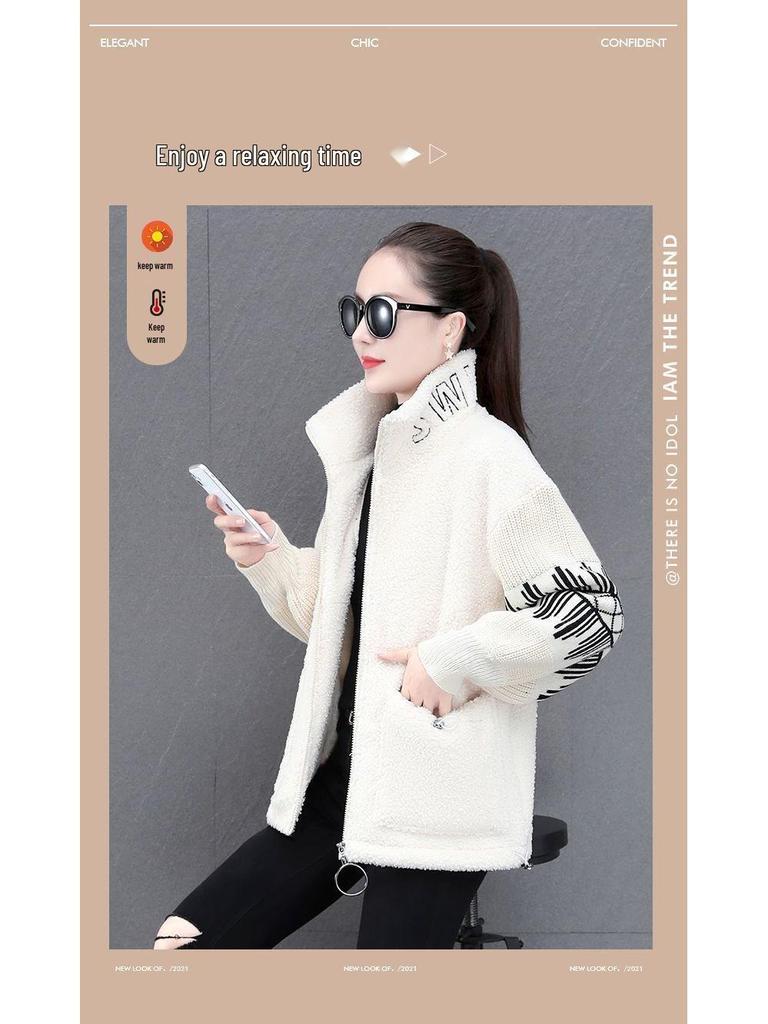Stylish Double-Sided Coral Fleece Alpaca Wool Hoodie Jacket for Autumn/Winter