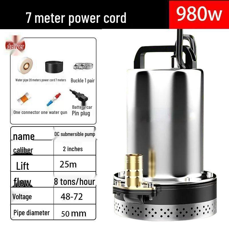 Universal Electric Vehicle DC Submersible Water Pump (48-72V) by Leide Zhu