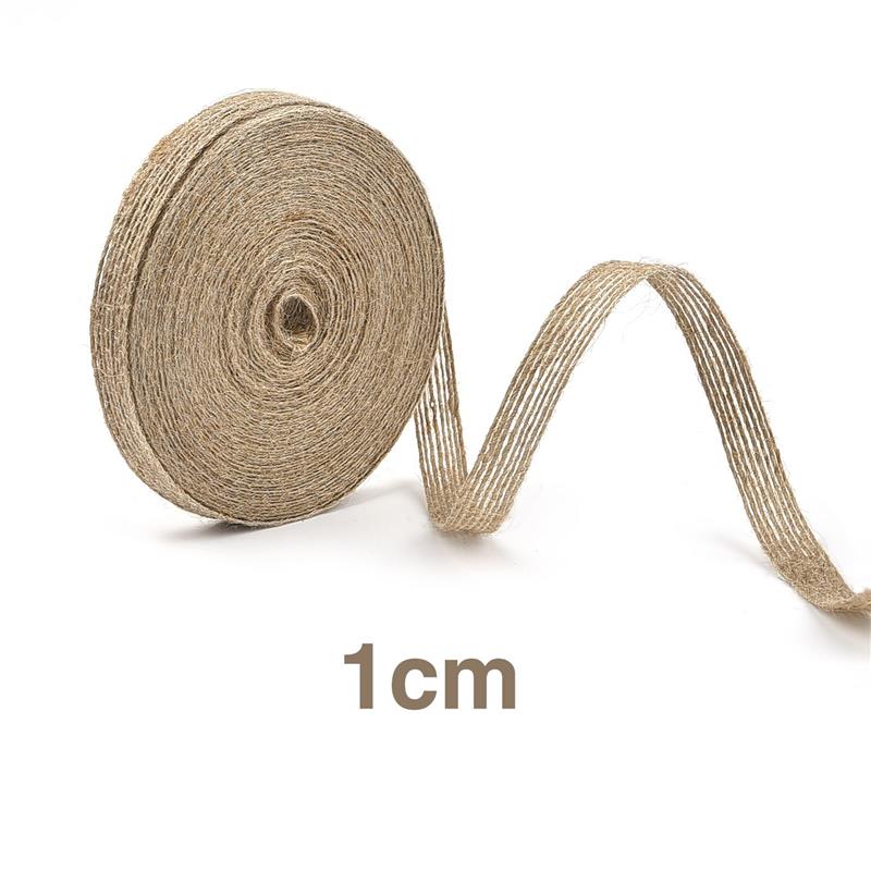 10M Jute Sackleinenbandrolle Gelbes Leinenseil DIY Dekorativ Party Schleife Weihnachten Handgefertigt Angelschnur Verpackung