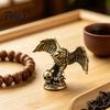 Unique Dark Art Collectible Eagle Skull Figurine, Small Vintage Bird Statue, Solid Brass Decorative Aged Bronze Figure Sculpture for Home Office Desk
