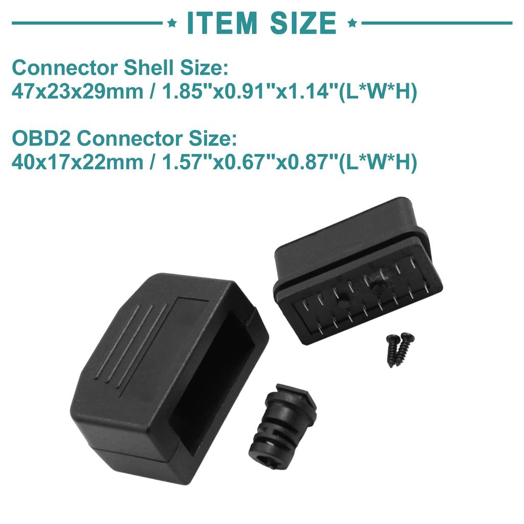ACROPIX OBD2 Diagnostic Connector 16 Pin Female Adapter Socket with Shell Kit Black 1 pcs