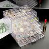 120 Grids Transparent Organizer Box Plastic Jewelry Sorting Box Nail Art Storage Box  Bathroom