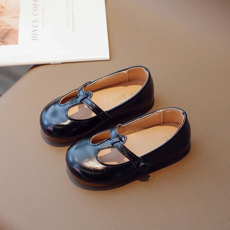 Toddler Girl's Mary Janes Vintage Six Colors Shallow Autumn Children Flat Shoes 21-35 Round Toe Non-slip Classic Light Kids Shoe