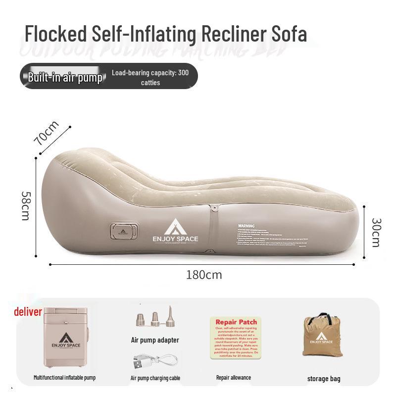 Double Flocked Inflatable Camping Mat & Sofa