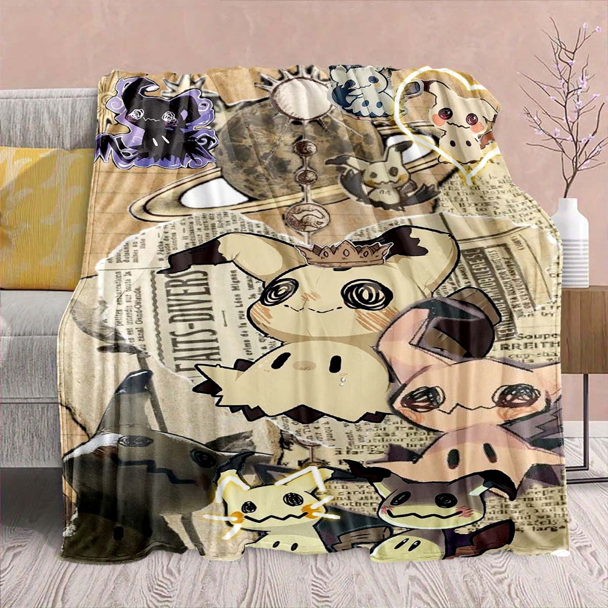 Pokémon Anime Flannel Blanket - Soft Warm Perfect for Sofa, Bedding Camping Travel Office Home Decor -QJY 75x90cm